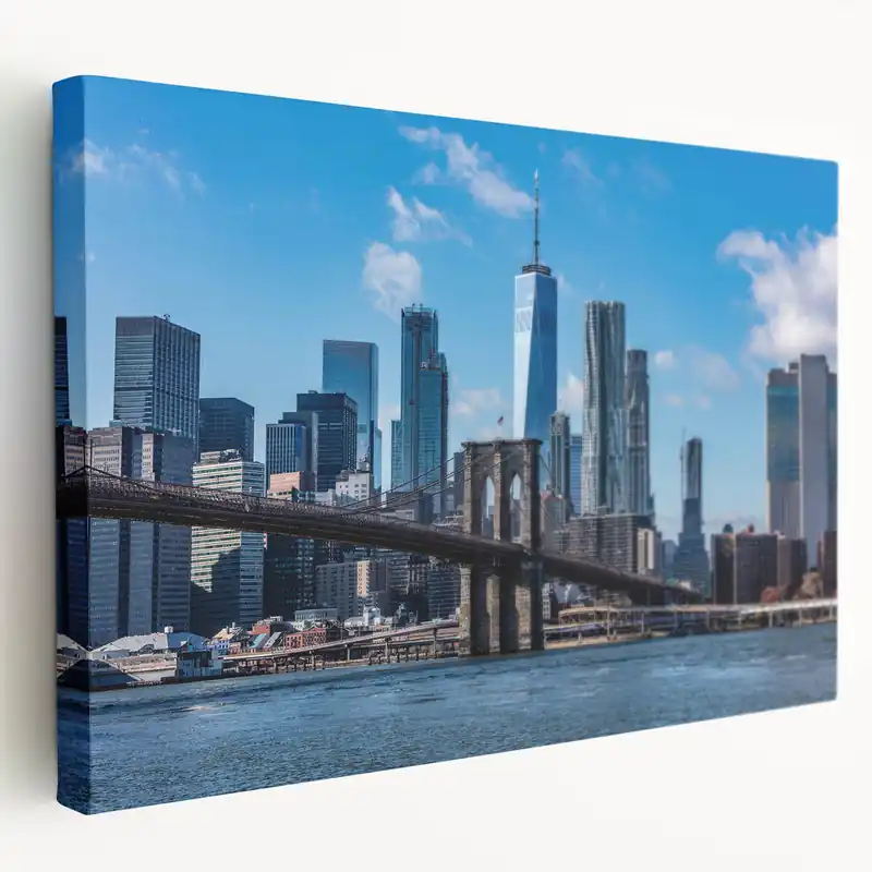 Brooklyn Bridge NYC Skyline - Modern Manhattan Wall Art Same Day Shipping