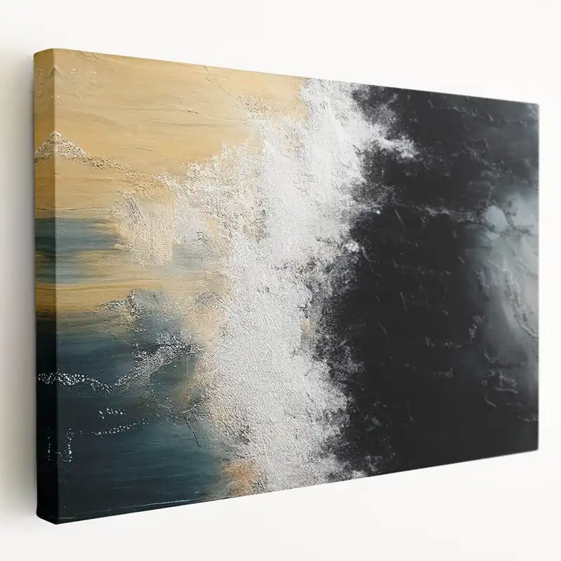 Dramatic Black and White Abstract Strokes - Modern Line Art Canvas Express Delivery