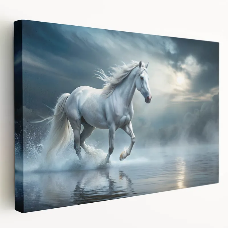 Enchanted White Horse Wall Art - Mystical Equestrian Canvas Print Decor Factory Price