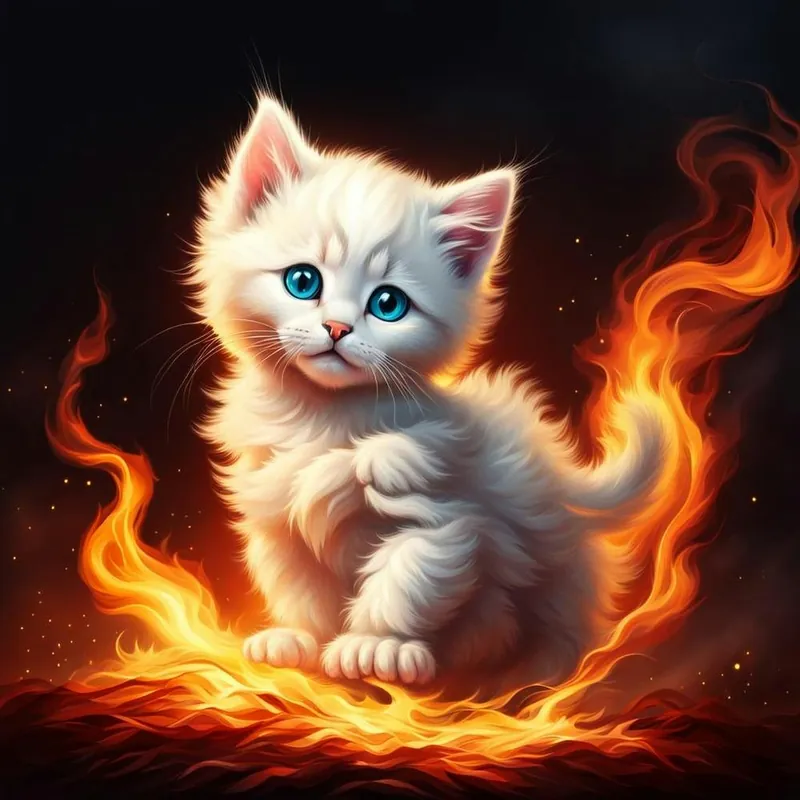 White Kitten On Fire Time-Limited