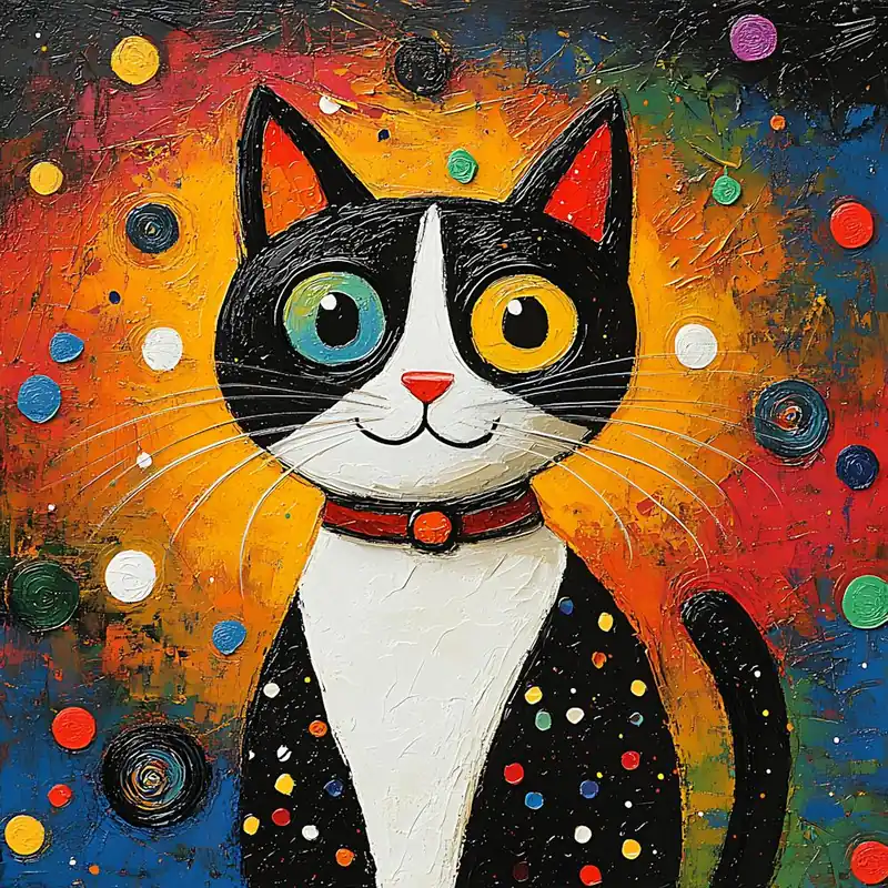 Tuxedo Cat Colorful Top Pick