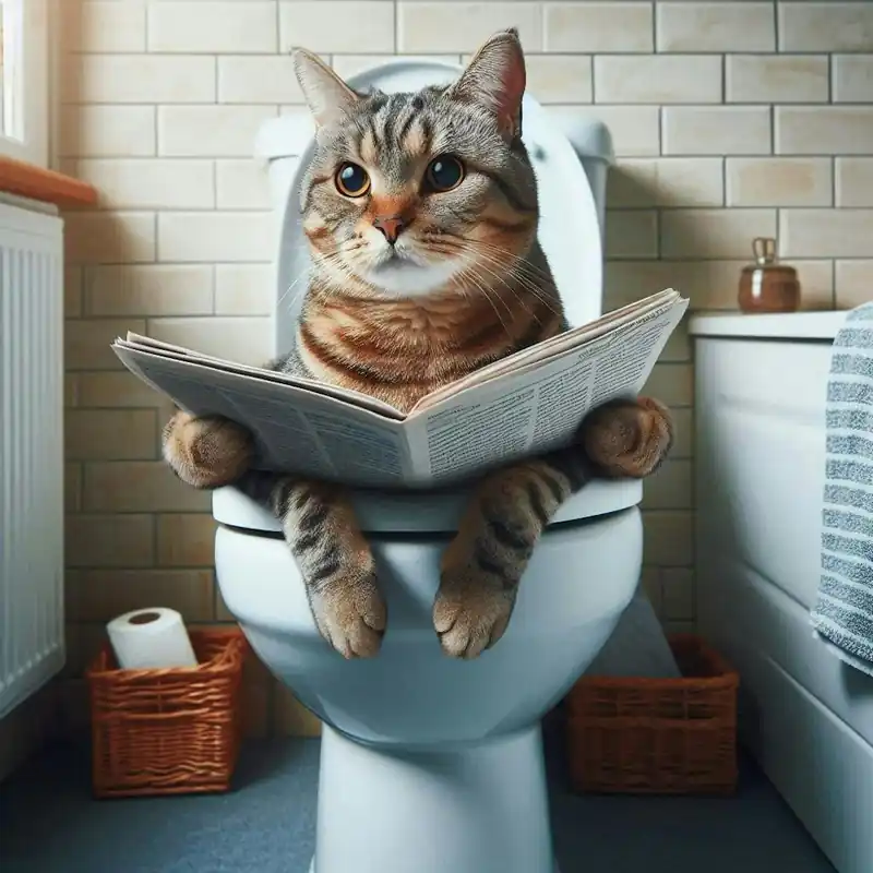 Warranty Included Cat Reading A Newspaper