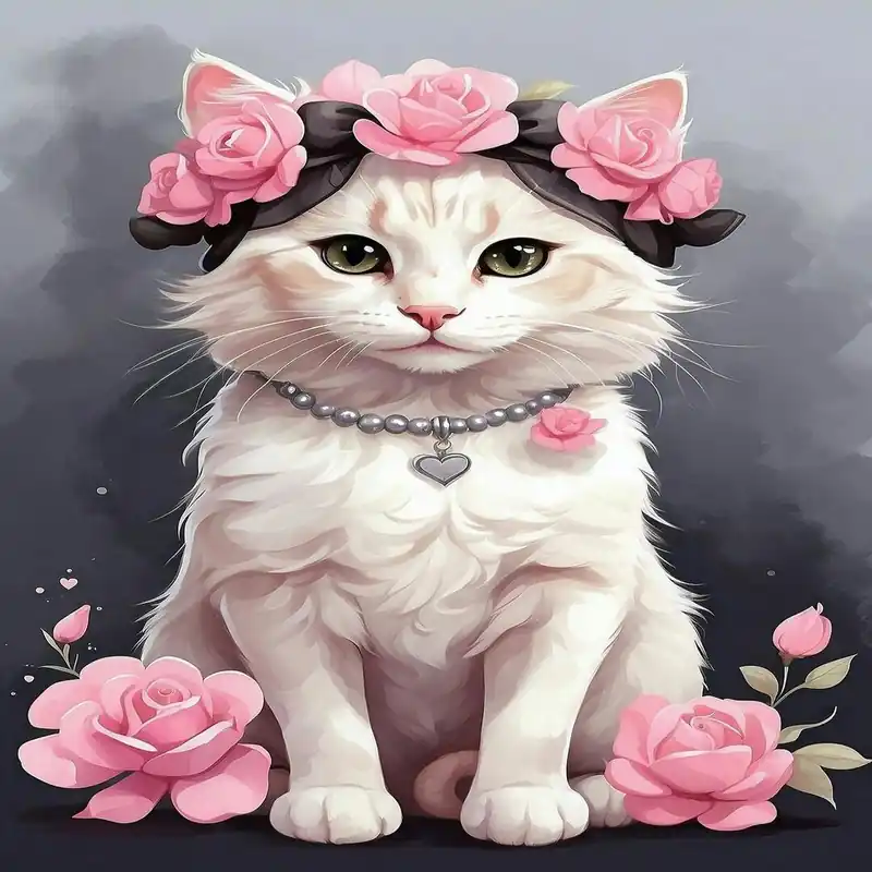 Cat With Roses New Release