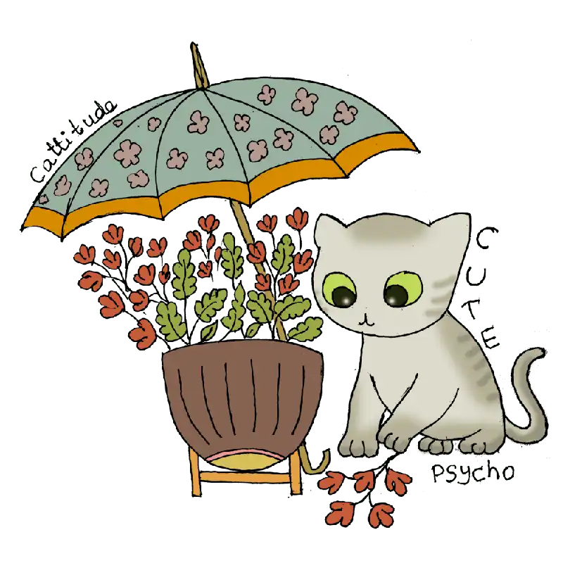 Cat With Umbrella Certified