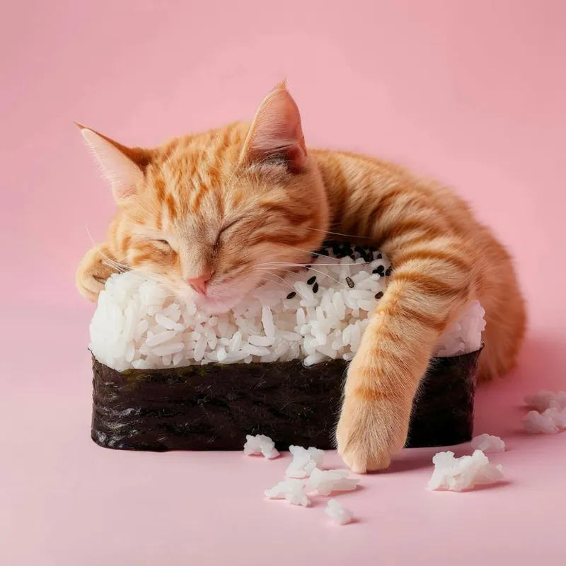 Cat Sleeping On Sushi 1 Super Sale