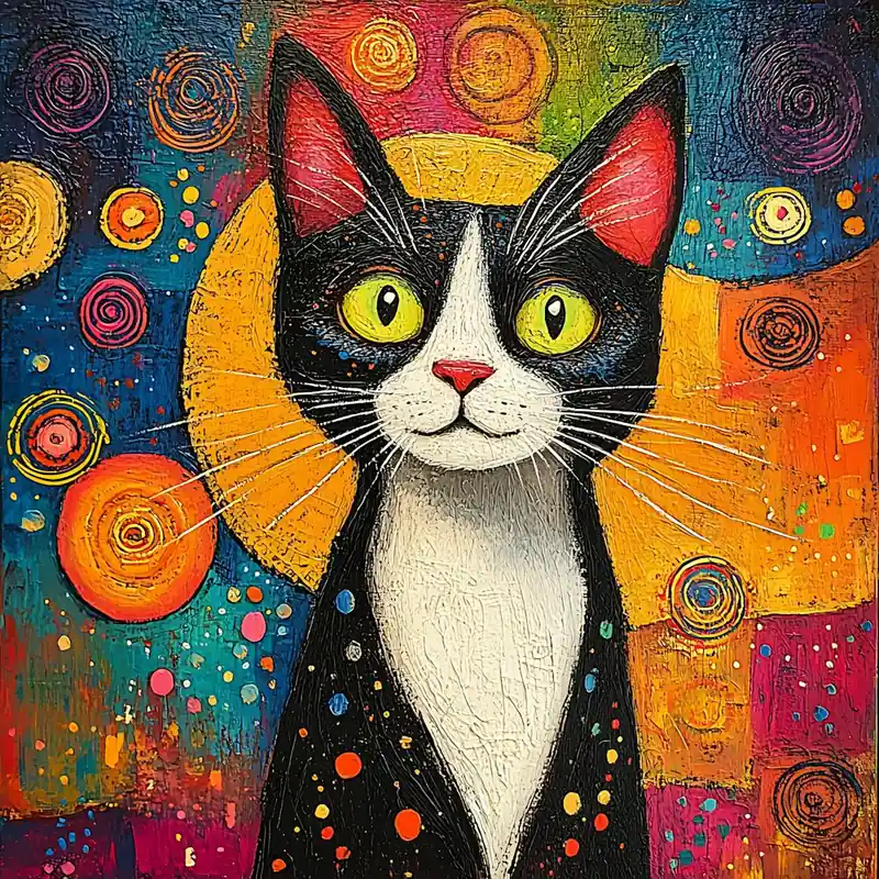 Tuxedo Cat Colorful 8 Trusted Brand
