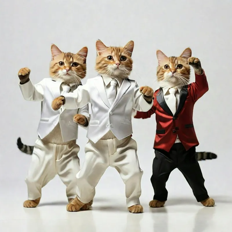 Worldwide Shipping Three Cats In Tuxedos