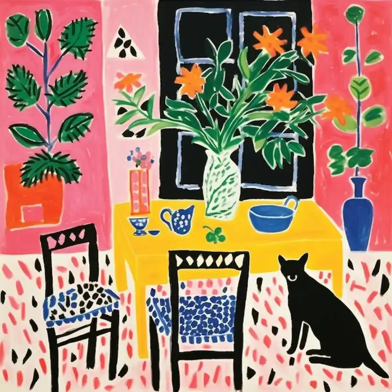 Cat At The Table 11 Fast Shipping