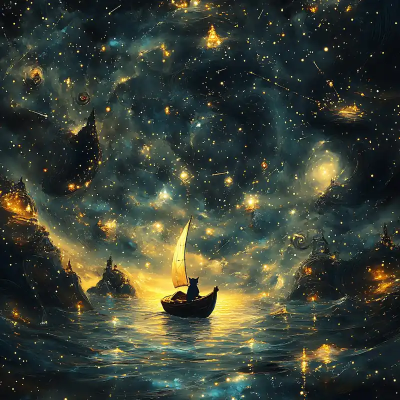 Cat Sailing Starry Sea Fantasy 11 Sale