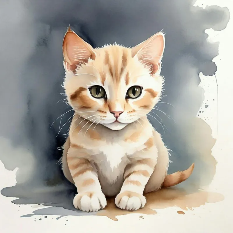 Watercolor Kitten Painting Latest
