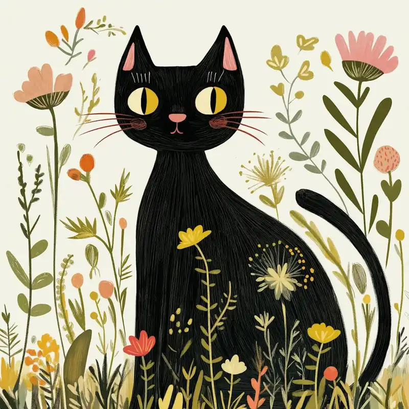 Wholesale Black Cat In Flowers