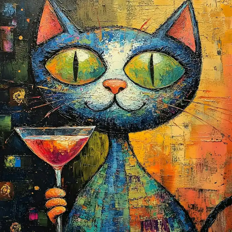Fresh Stock Cat With Martini 3