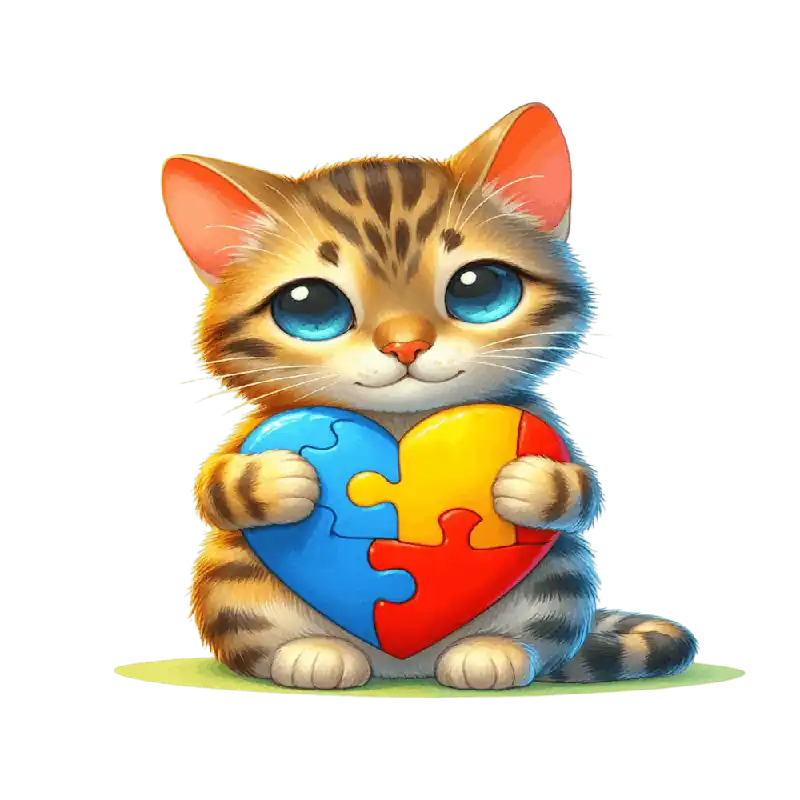 Heart Puzzle Kitten Bengal Autism Last Chance