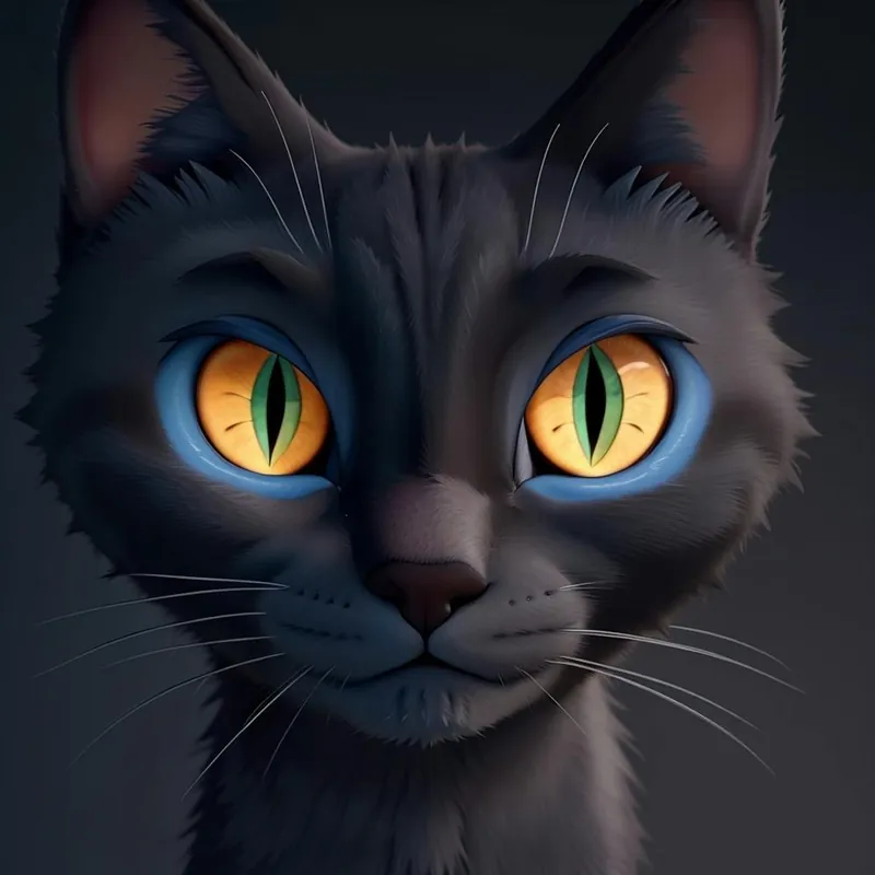 Grab Now Black Cat With Yellow Eyes