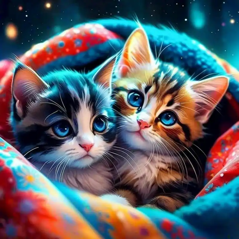 Worldwide Shipping Two Kittens In A Blanket