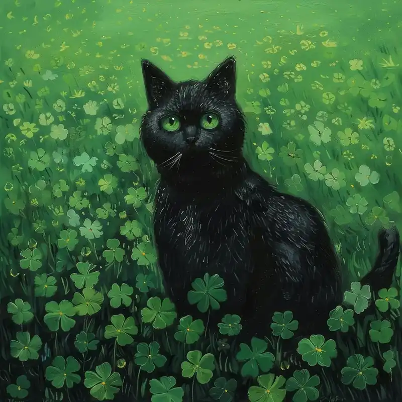 Budget Black Cat In Shamrocks 1