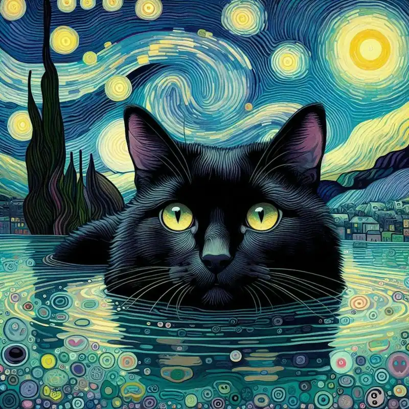 starry ight Cat In a pond Best Price