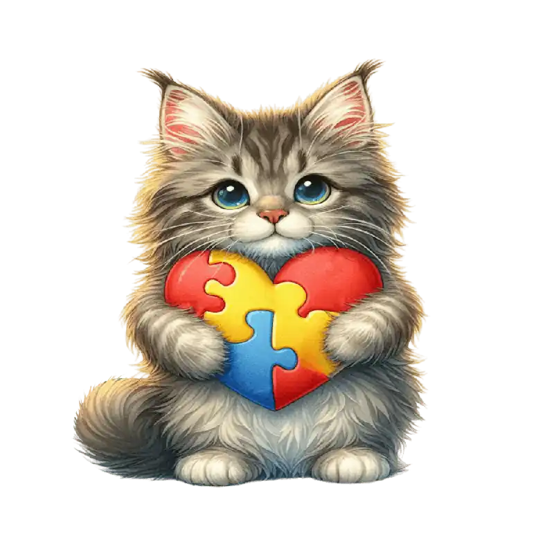 Weekend Sale Autism Puzzle Piece Cat (Maine Coon)
