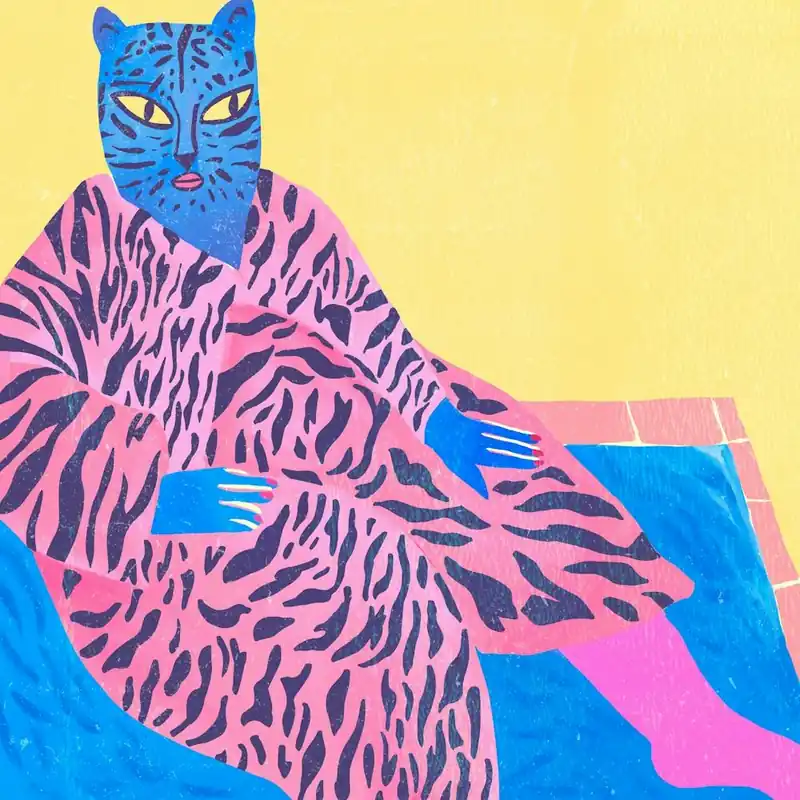 Trending Cat Woman In Pink And Blue