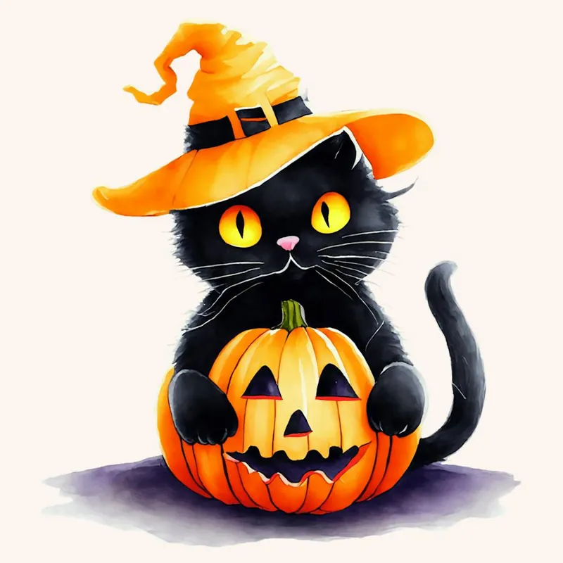 While Supplies Last Black Cat Halloween Pumpkin
