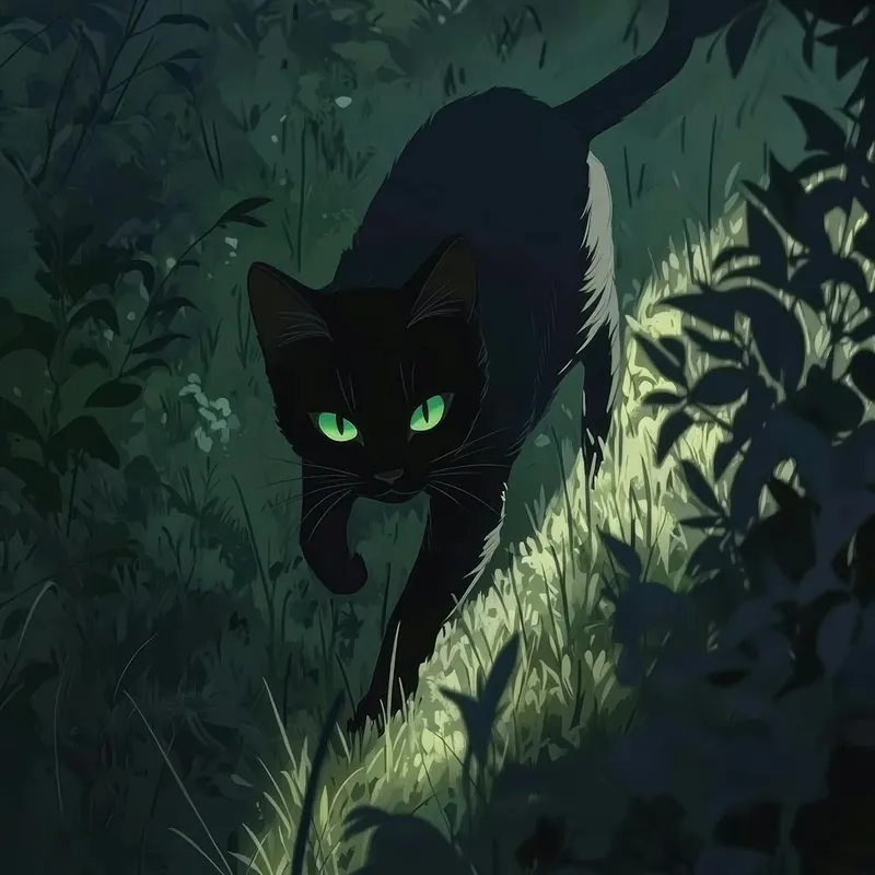 Black Cat In The Forest 6 Modern