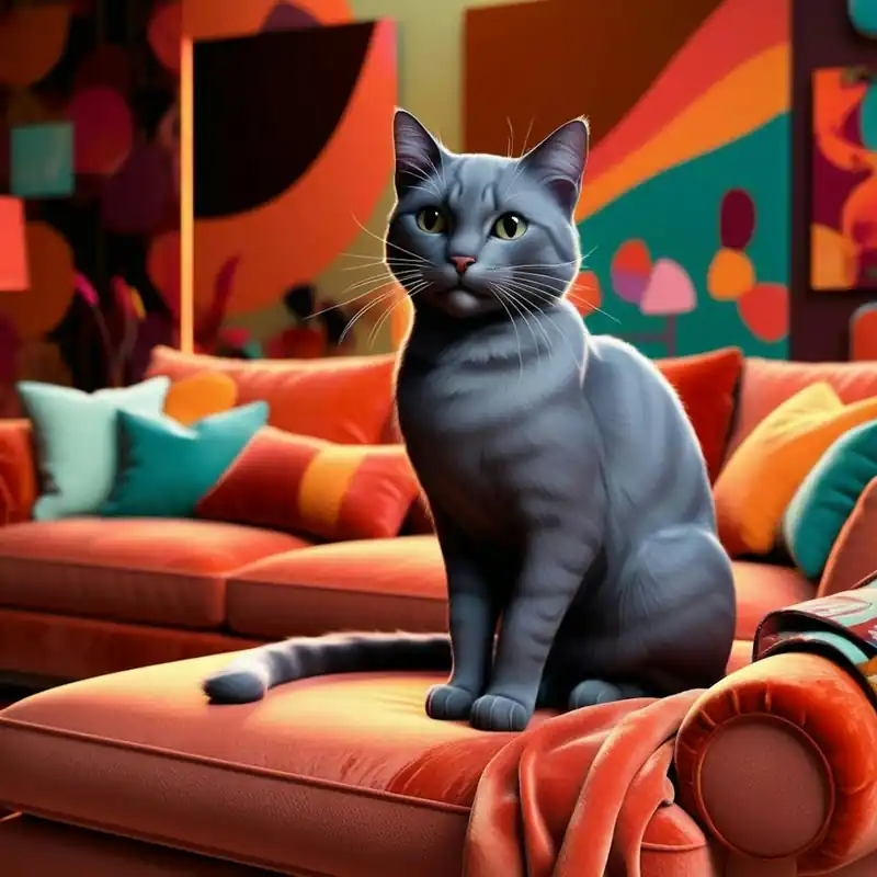 Viral Cat Sitting On Couch