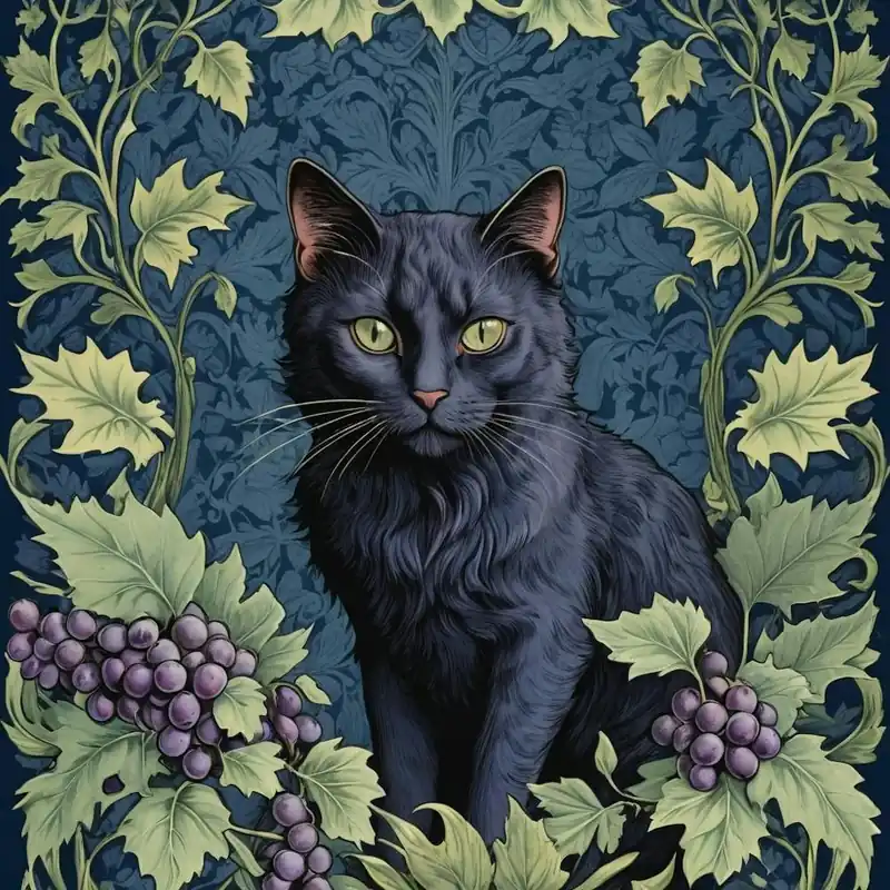 No Minimum Order Black Cat With Grapes 4