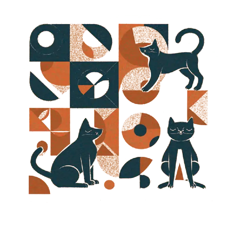 Cats And Geometric Shapes Holiday Sale