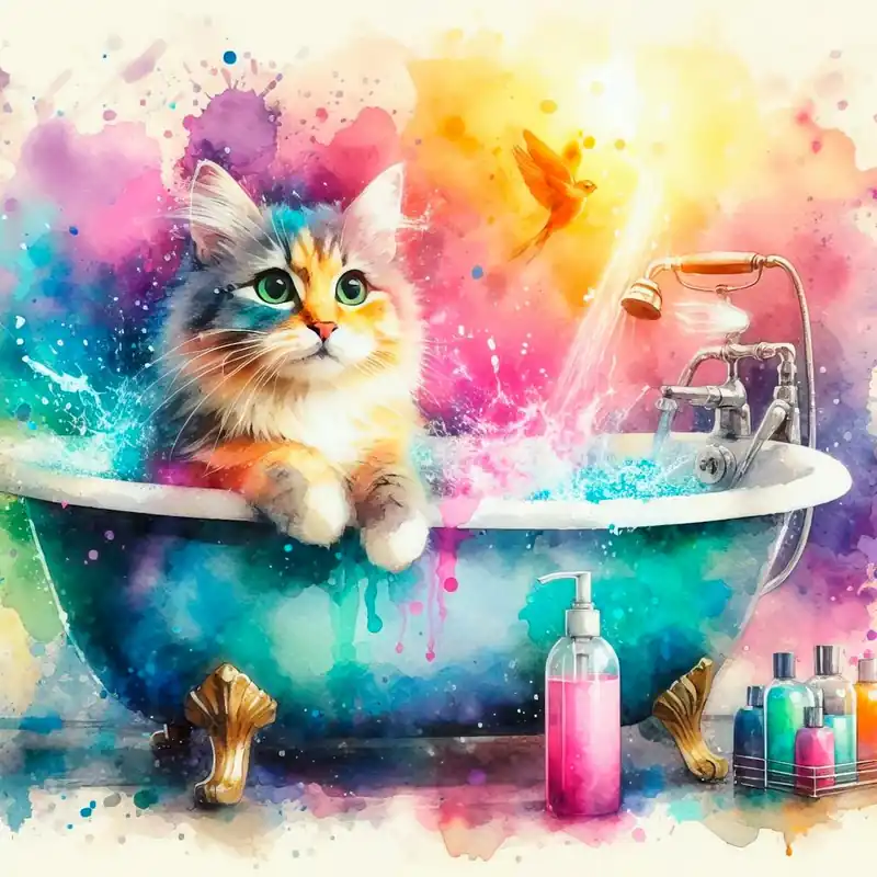 Cat In The Bath 1 Original