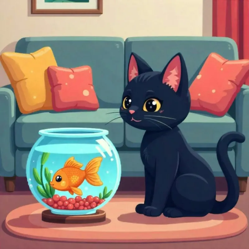 Free Shipping Cat And Fishbowl Funny (3)