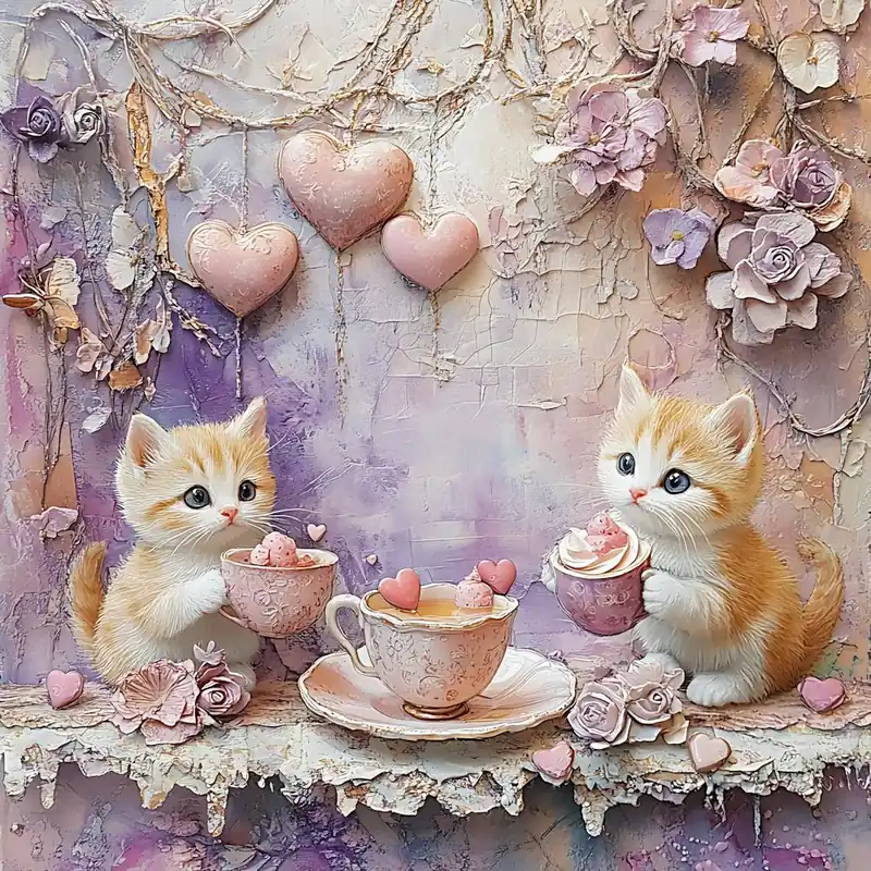 Valentines Day Kittens Premium