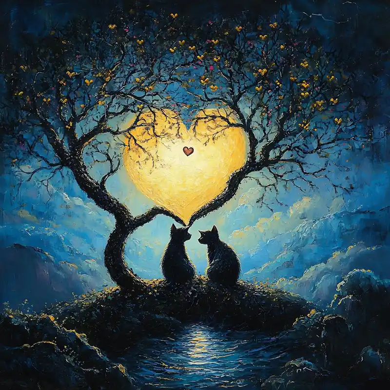 Worldwide Shipping Dreamy Surrealist Cat 4