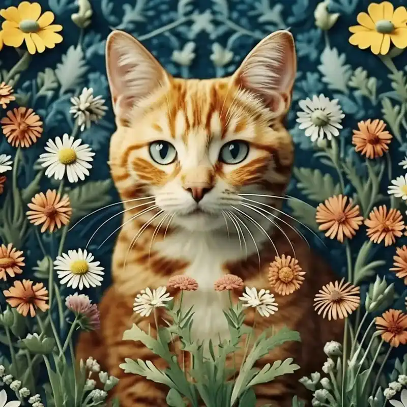 willliam morris Cat In Flowers Factory Price