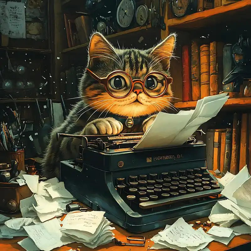 Time-Limited Funny Cat Writer Vintage 2