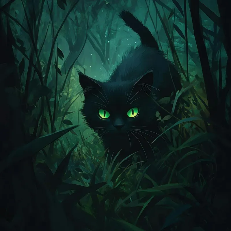 Black Cat In The Forest 7 Save Now