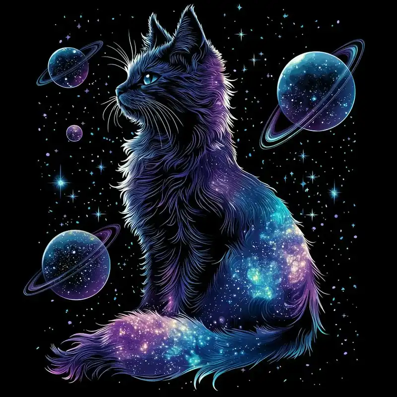 Galaxy Cat print 1 Sale