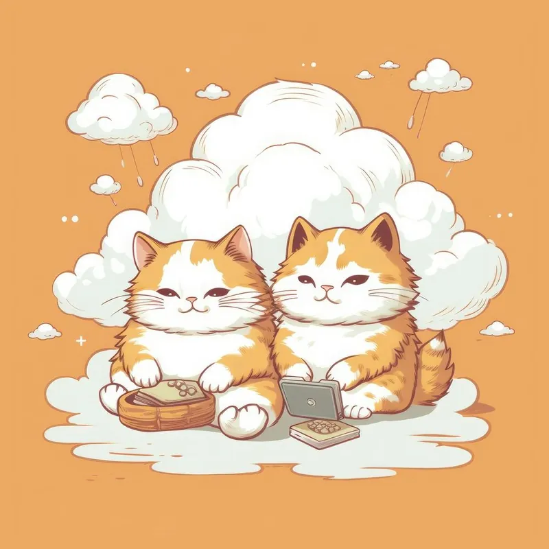 Two Cats On Clouds Express Delivery