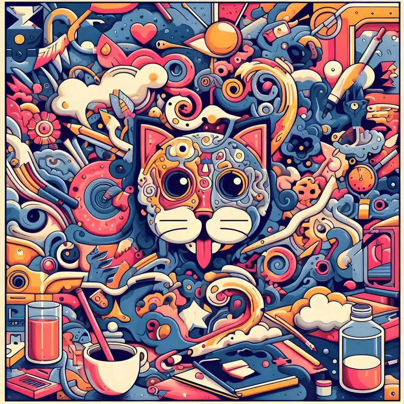 Seasonal Sale Psychedelic Cat