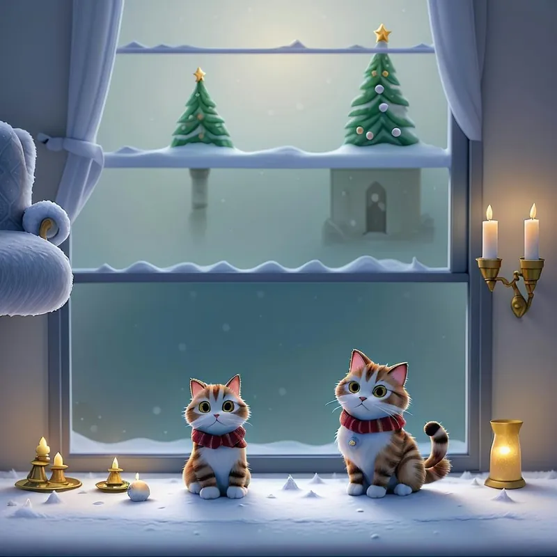 While Supplies Last Christmas Cats In The Window