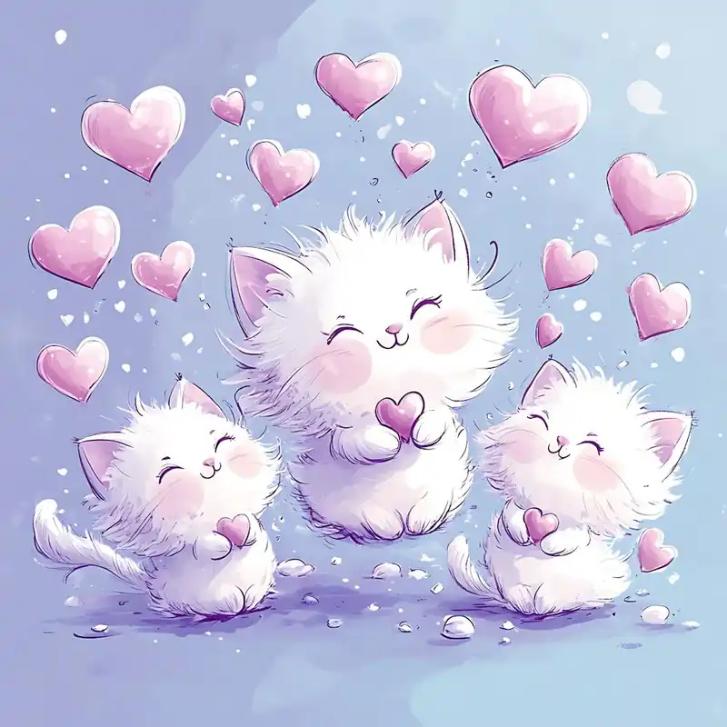 Time-Limited Cute Kittens Pastel Candy Hearts 1