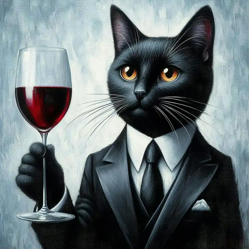 Discount Cat In A Suit holding glass of wine 1