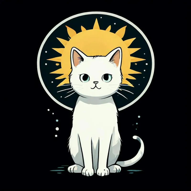 Place Order A Curious White Cat Soaking Up The Adoration Of The Sun Exclusively In A Dreamy Head To Toe Faith