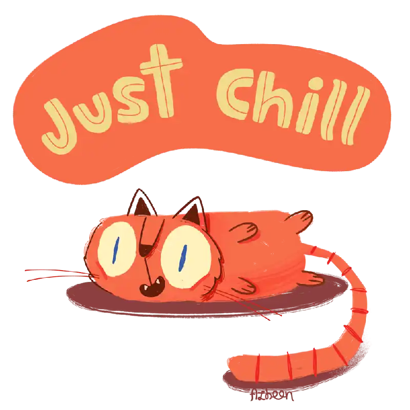Express Delivery Just Chill relaxed cat