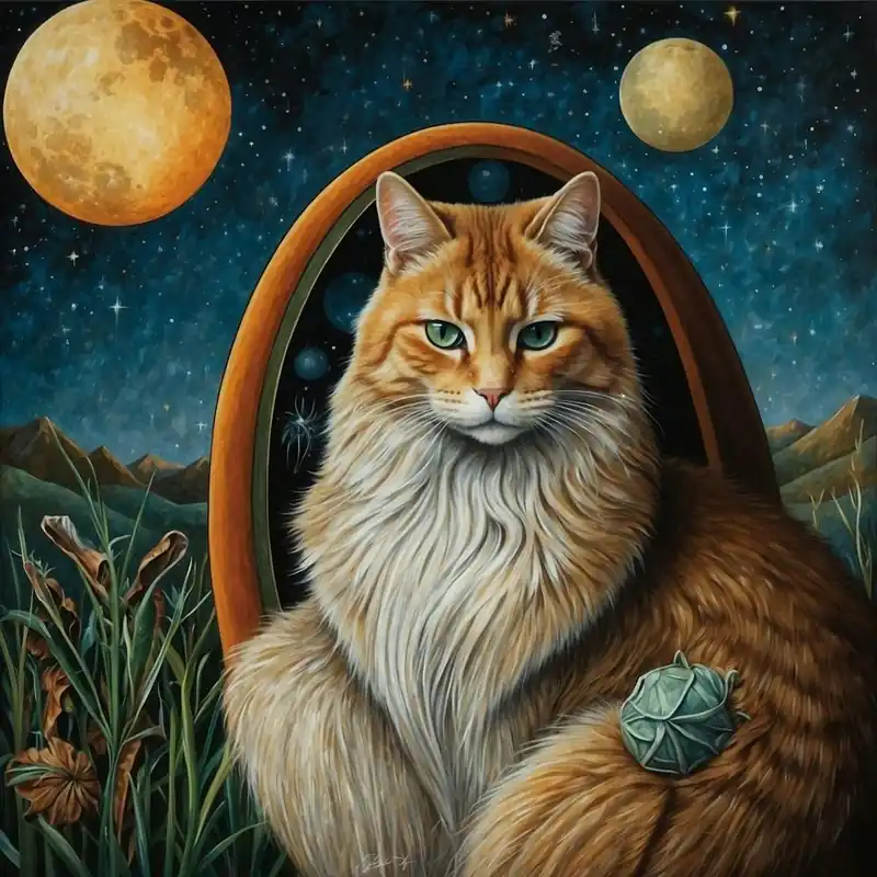 Bargain Cat In The Moonlight