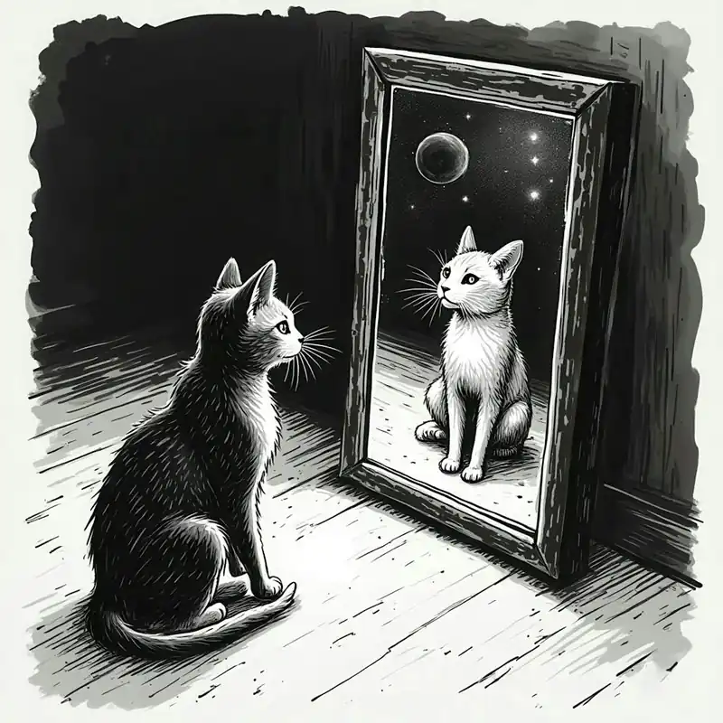 Genuine Cat In The Mirror 1