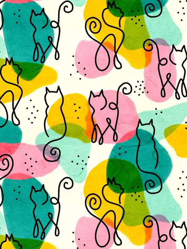 Abstract Mod Art Cats Pattern Deal