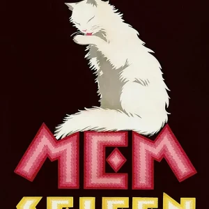 Time-Limited White Cat Vintage Poster