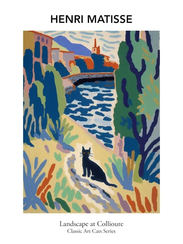 Henri MatisseStyle Landscape At Collioure With A Cat Museum 2 Free Shipping
