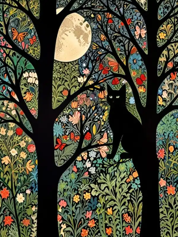 William Morris Cat In The Forest 14 Holiday Sale