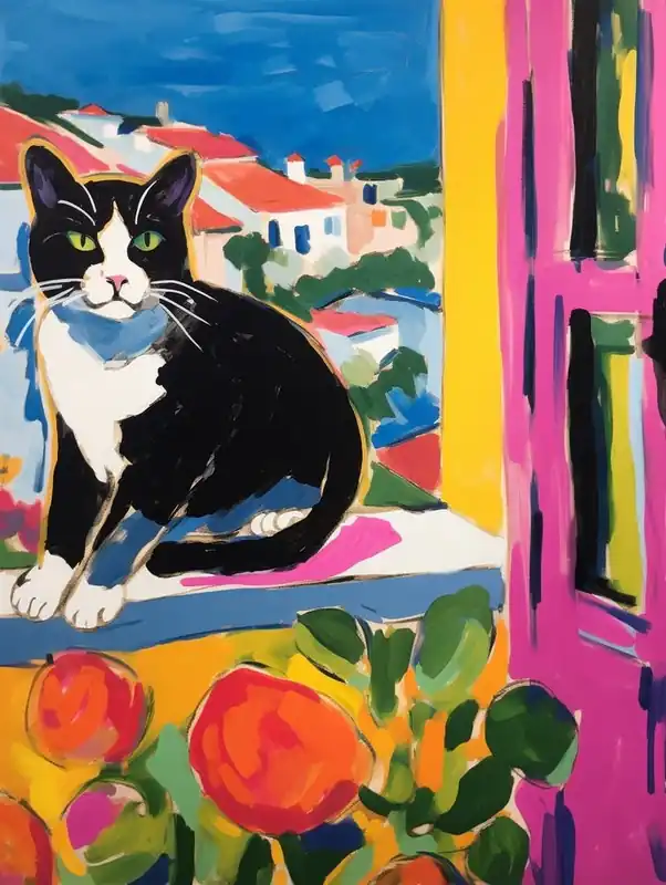 Latest Painting Of A Cat In Marbella Spain 1